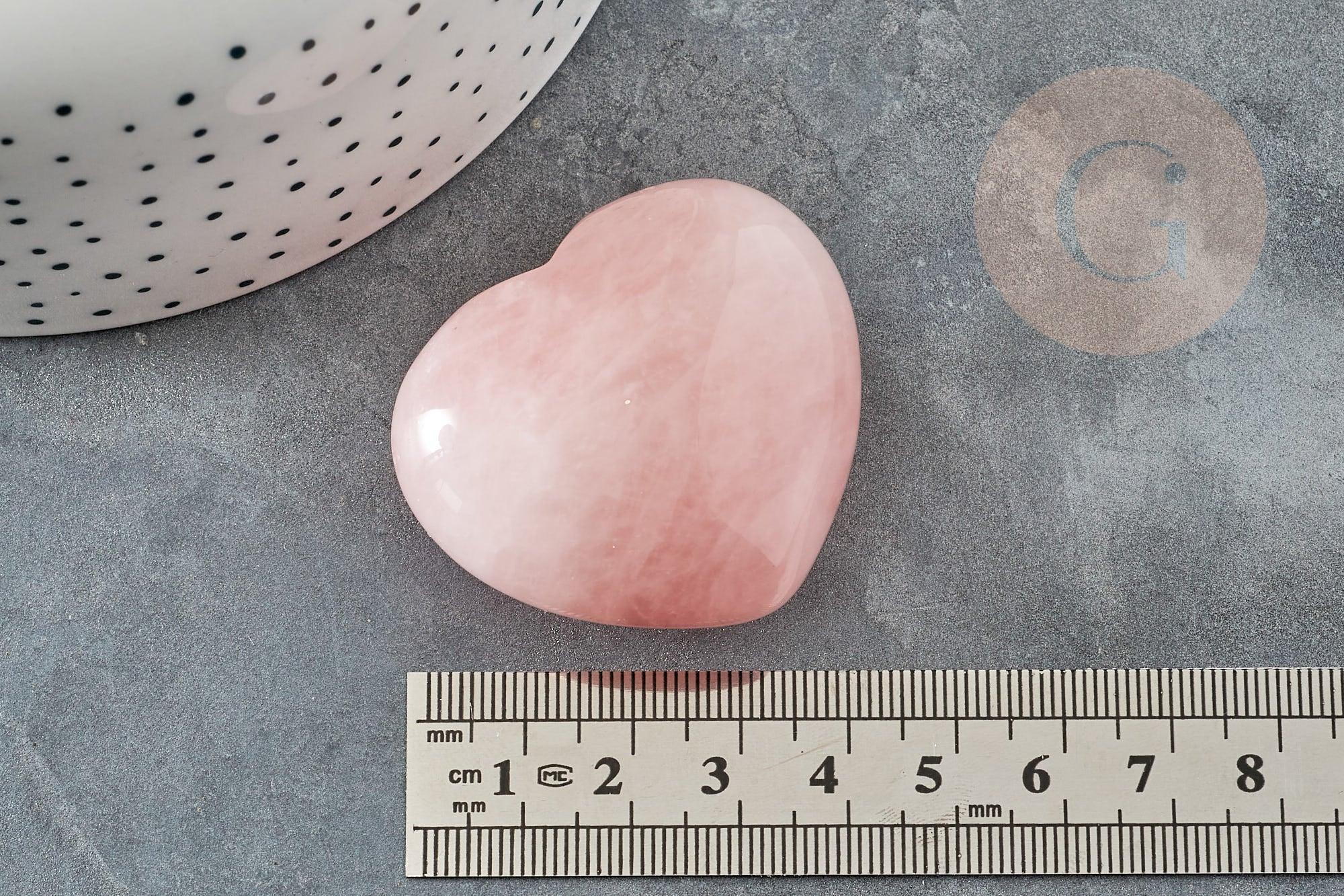 Gingerlily Pierres coeur quartz rose naturel 45 mm x1