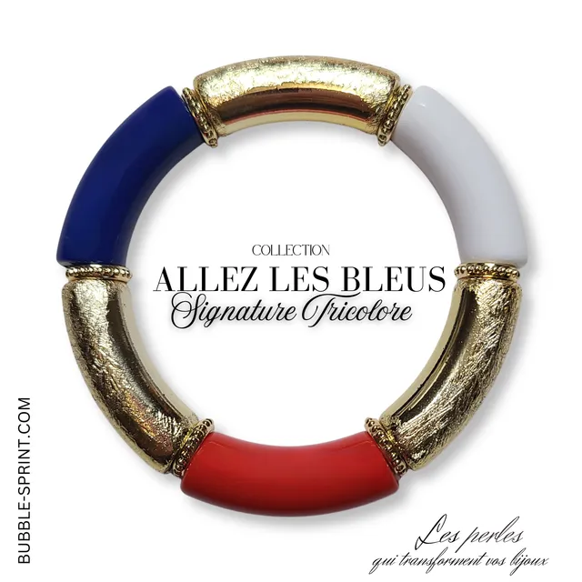 ARTSHOP Allez Les Bleus Bracelet Tricolore 5.5CM Kit DIY