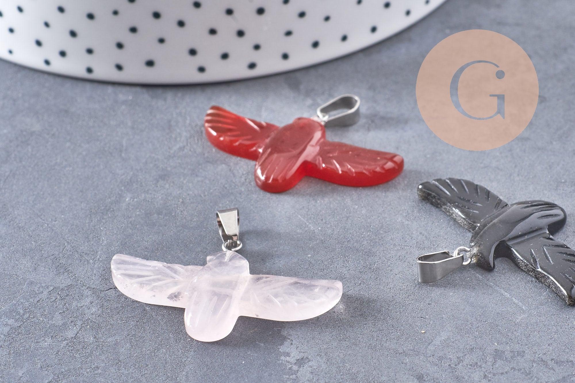 Gingerlily Pendentifs G9834 pendentif oiseau pierre 40mm