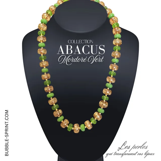 ARTSHOP Abacus collier mordoré vert monté 54 cm