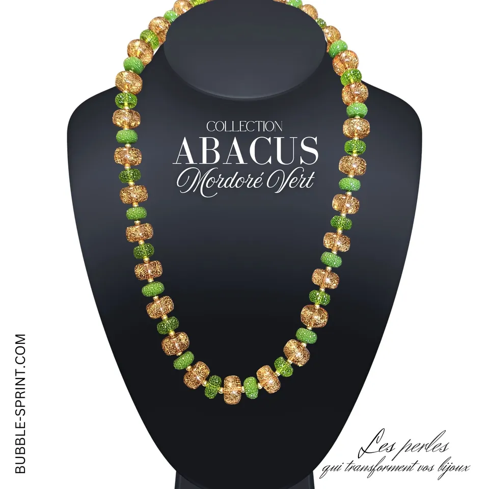 ARTSHOP Abacus collier mordoré vert monté 54 cm