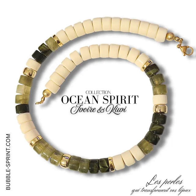 ARTSHOP Ocean Spirit kit collier ivoire kiwi 50cm