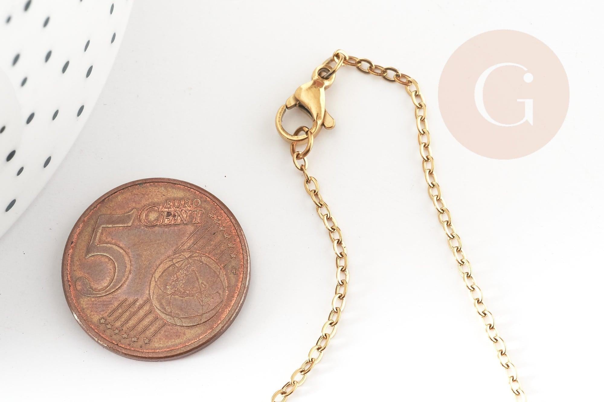 Gingerlily G9371 chaîne forçat acier doré 1.5mm 45cm
