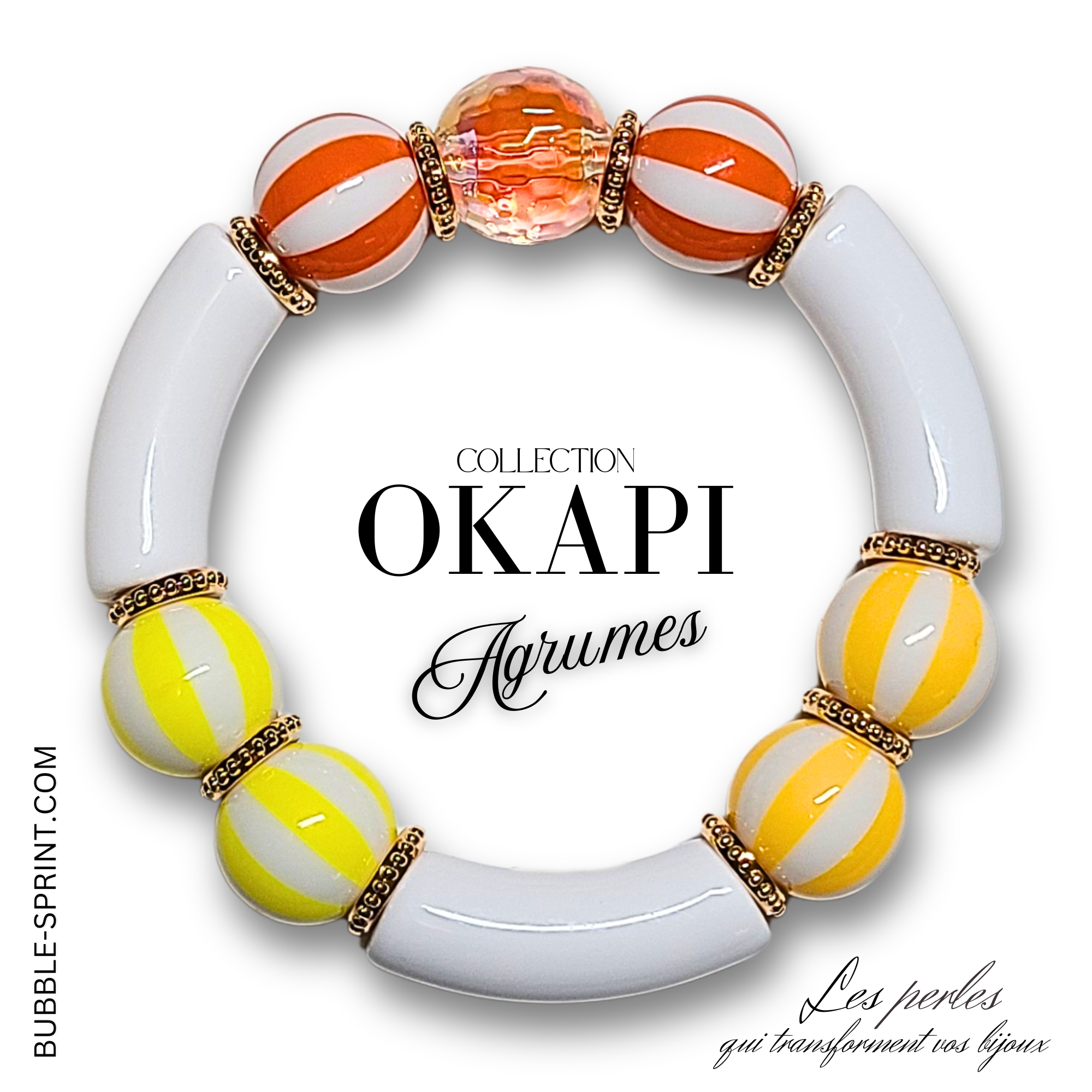 ARTSHOP Okapi kit bracelet Agrumes boules 16MM 5,5cm