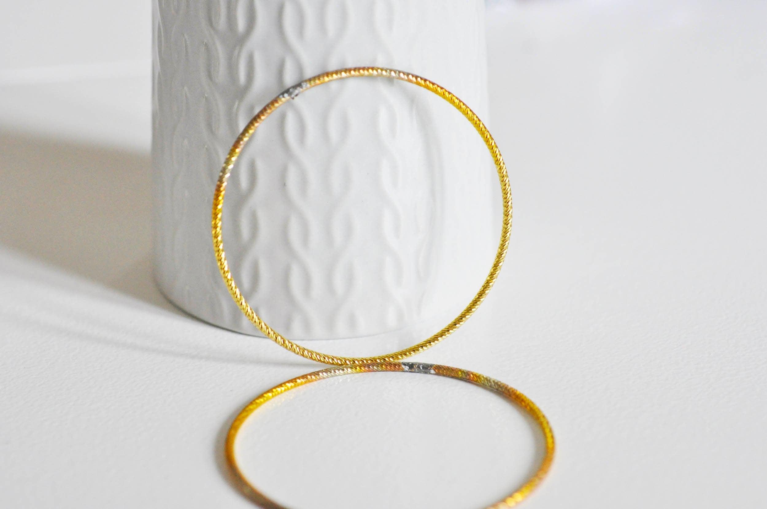Gingerlily Bracelet jonc torsadé laiton brut 60mm x1