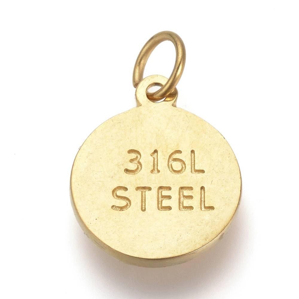 Gingerlily G1673 pendentif médaille lion acier doré 2.9cm