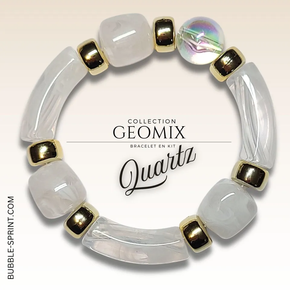 ARTSHOP Geomix Kit bracelet Quartz blanc élastique