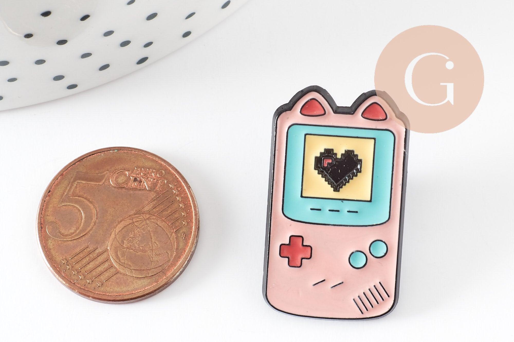 Gingerlily Broches G9311 pins console jeux vidéo doré rose 30mm