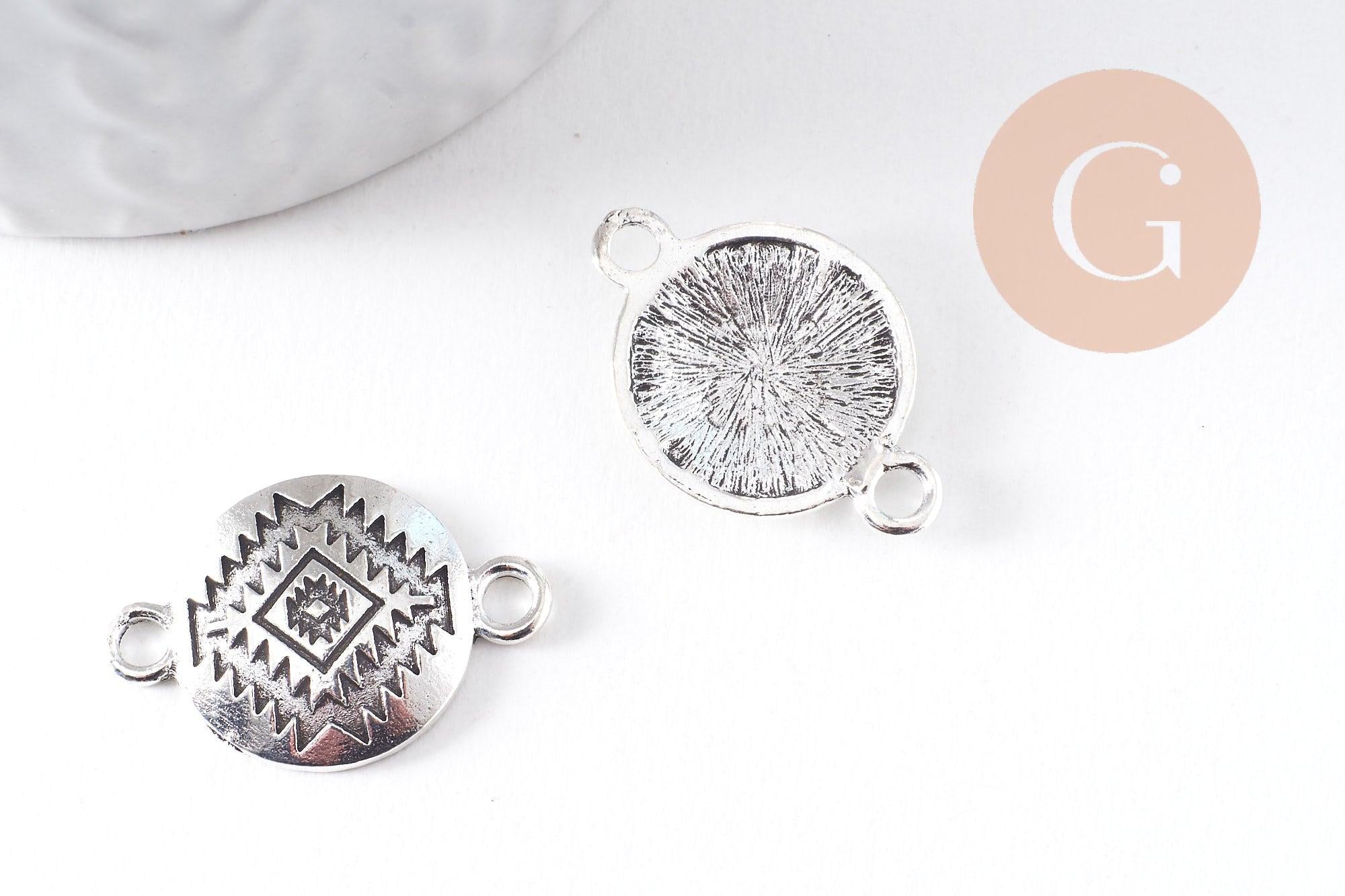 Gingerlily Pendentifs connecteur rond zamac 26 mm x2 platine