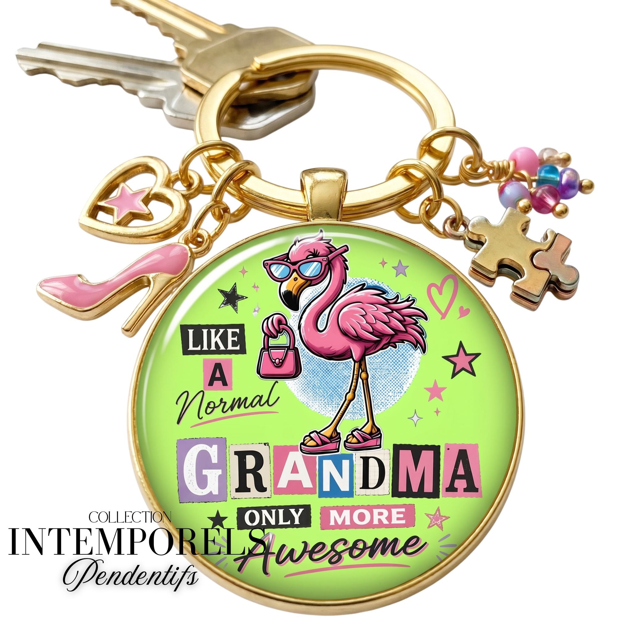 ARTSHOP Intemporel 120 pendentif Grand MA famille plaqué or 31mm