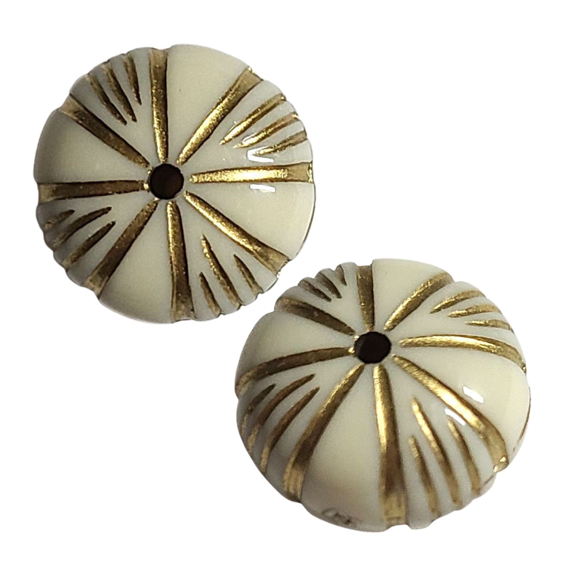 ARTSHOP Perles Vintage 1026 perle Ivoire x10 - rondelle 12 mm