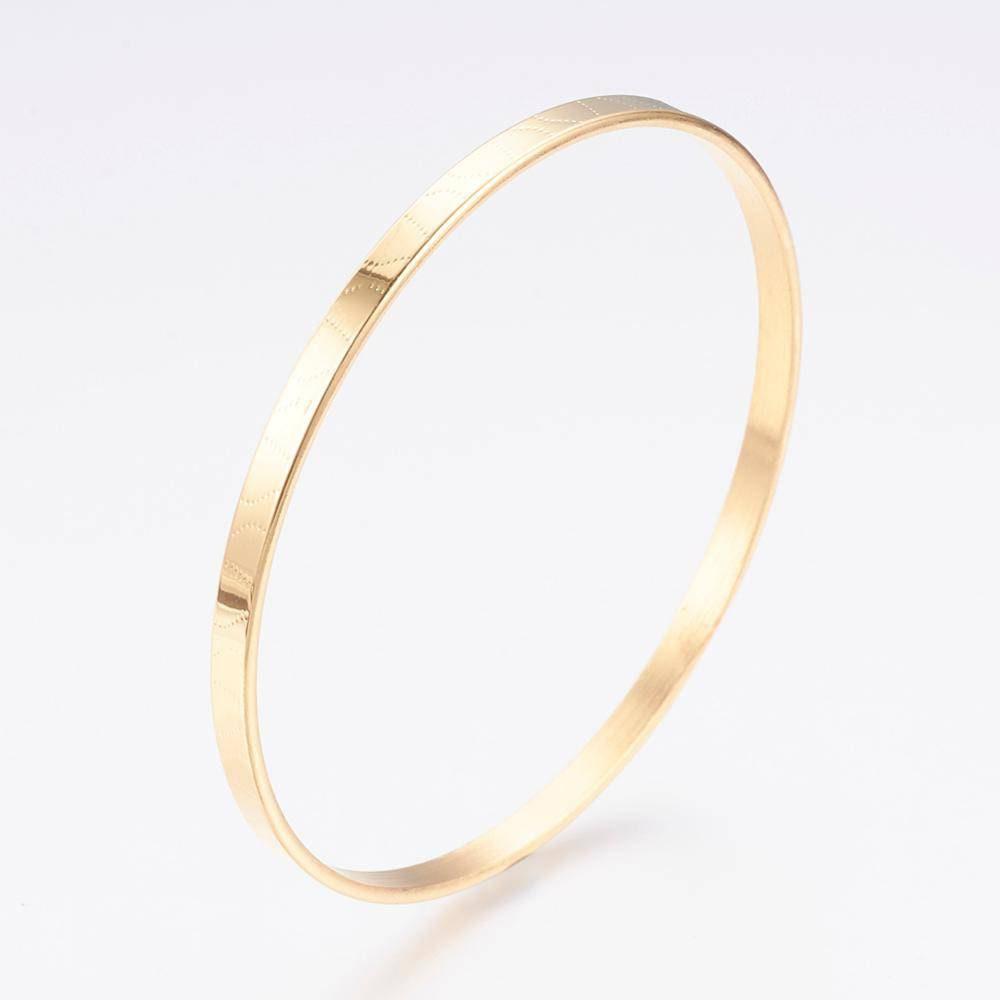 Gingerlily Accessoires bracelet jonc lisse doré acier 66mm x1