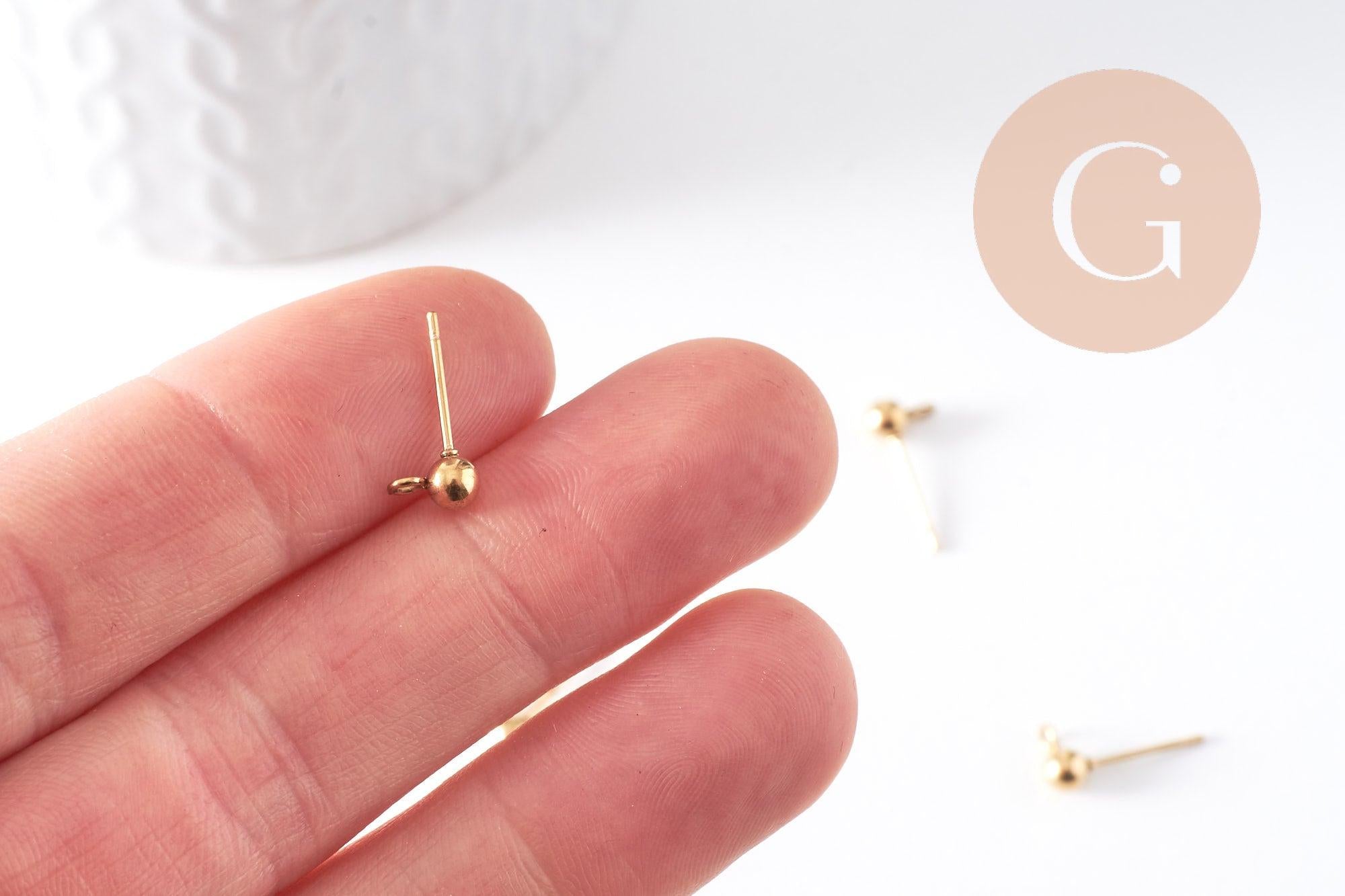 Gingerlily Apprêts G10308 clous oreille doré 4mm x10
