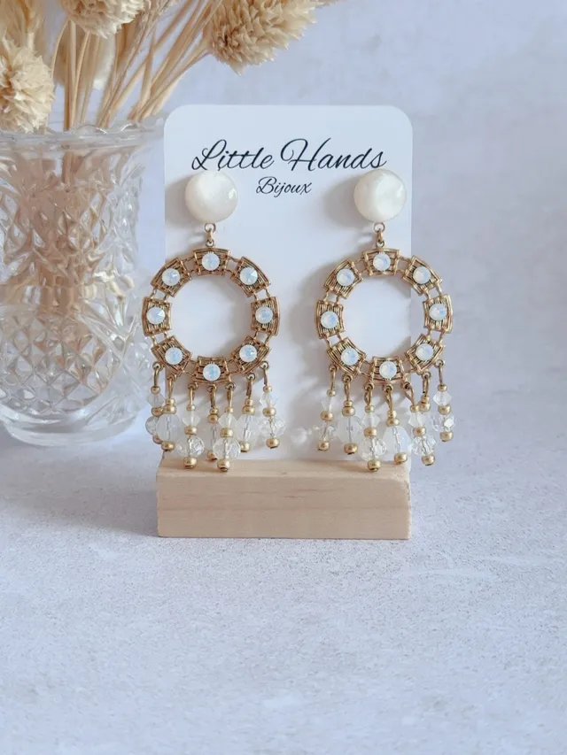 Little Hands Bijoux Calypso boucles d'oreilles White