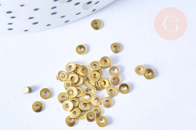 Gingerlily Perles intercalaires rondelles laiton brut 2,1mm x20