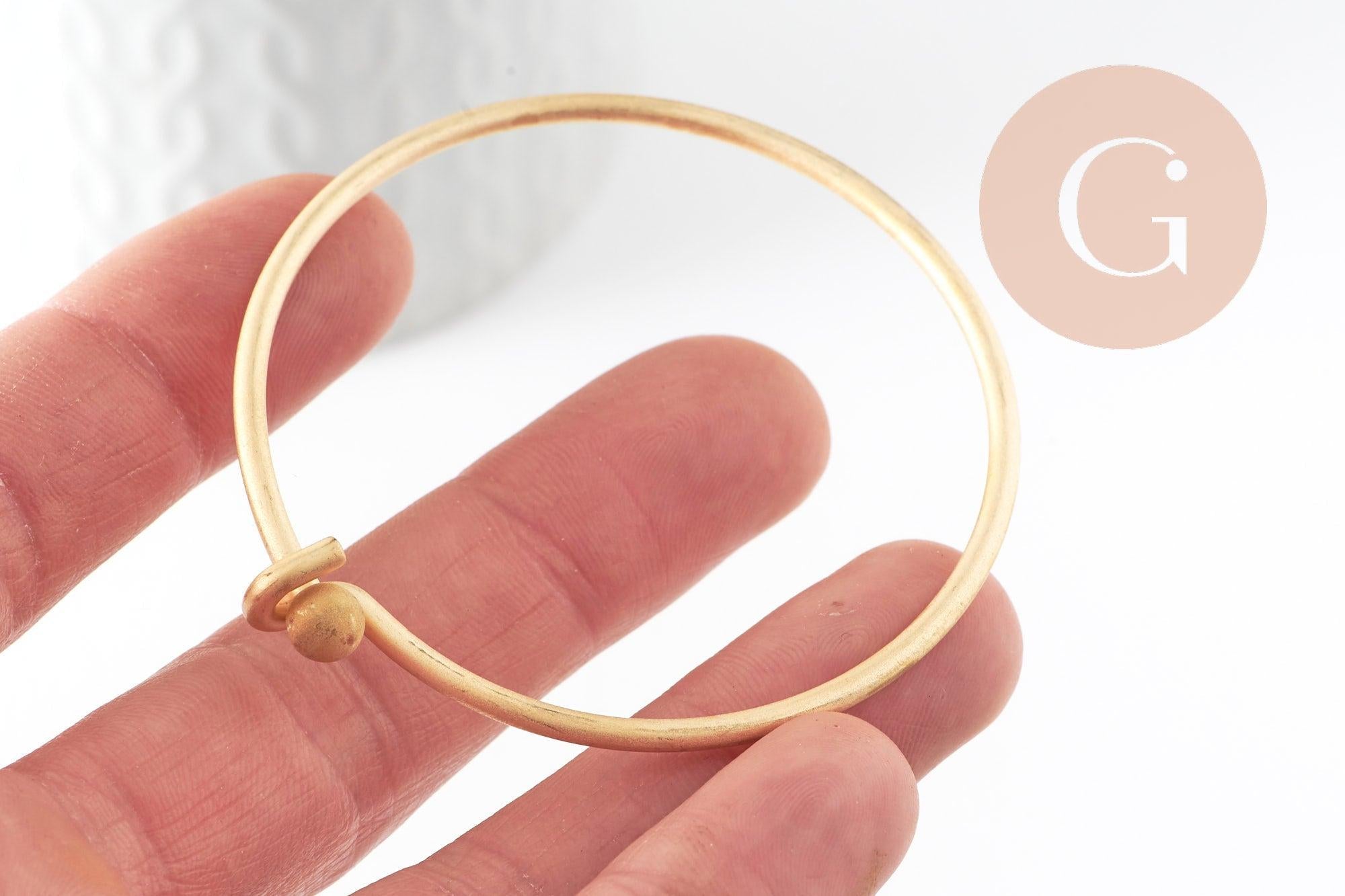 Gingerlily Accessoires G0100 bracelet jonc laiton brut 60 mm
