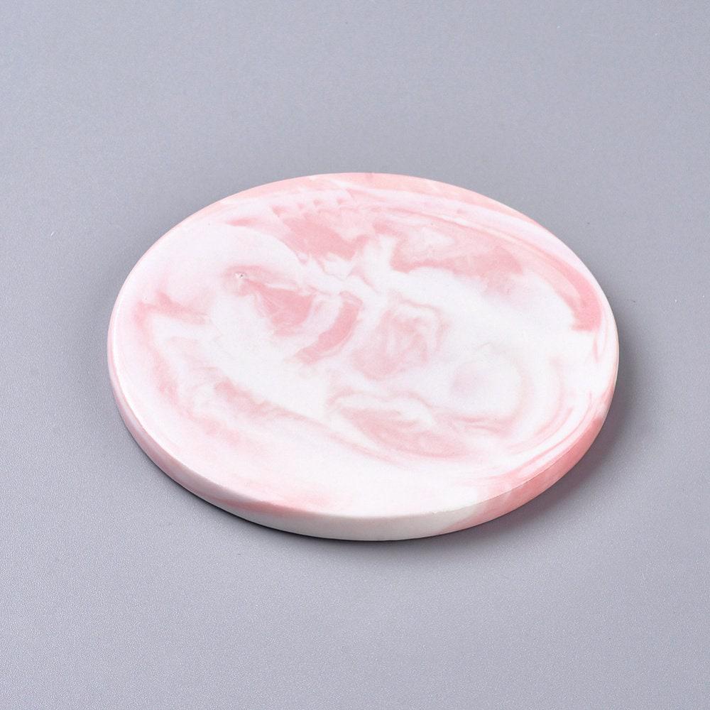 Gingerlily G5094 plateau rond porcelaine marbre rose 9,6cm x1