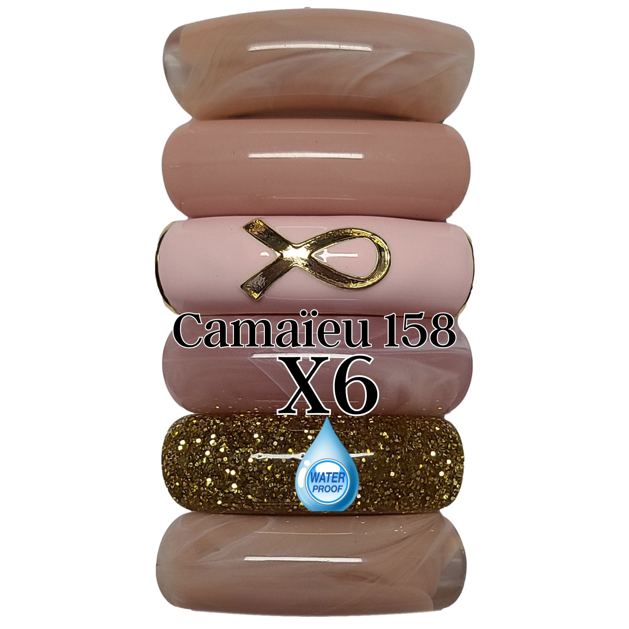 ARTSHOP Camaieux 158 lot 6 tubes Ruban rose - 12 mm
