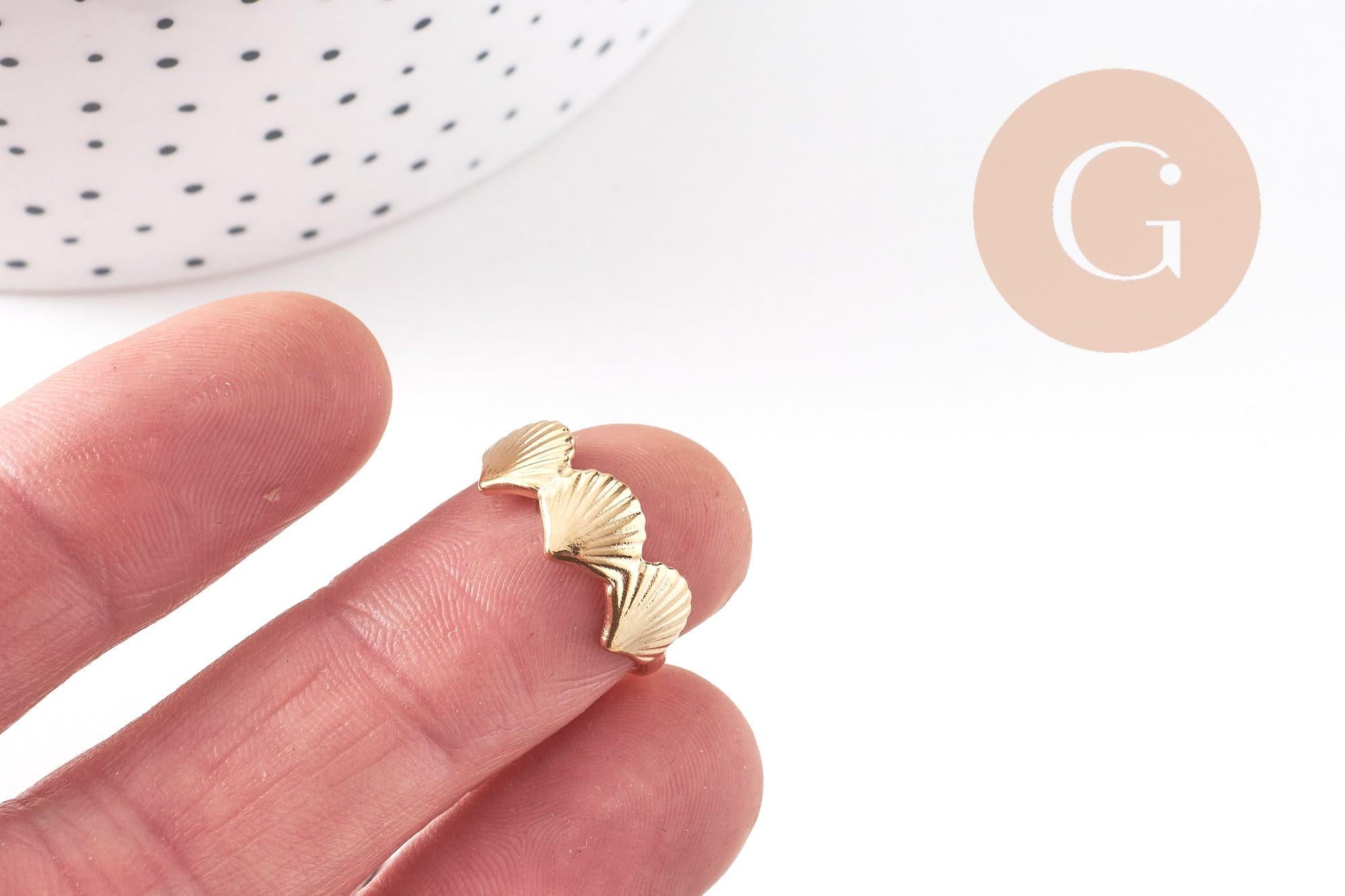 Gingerlily Apprêts G10365 bague réglable coquillages dorée x1