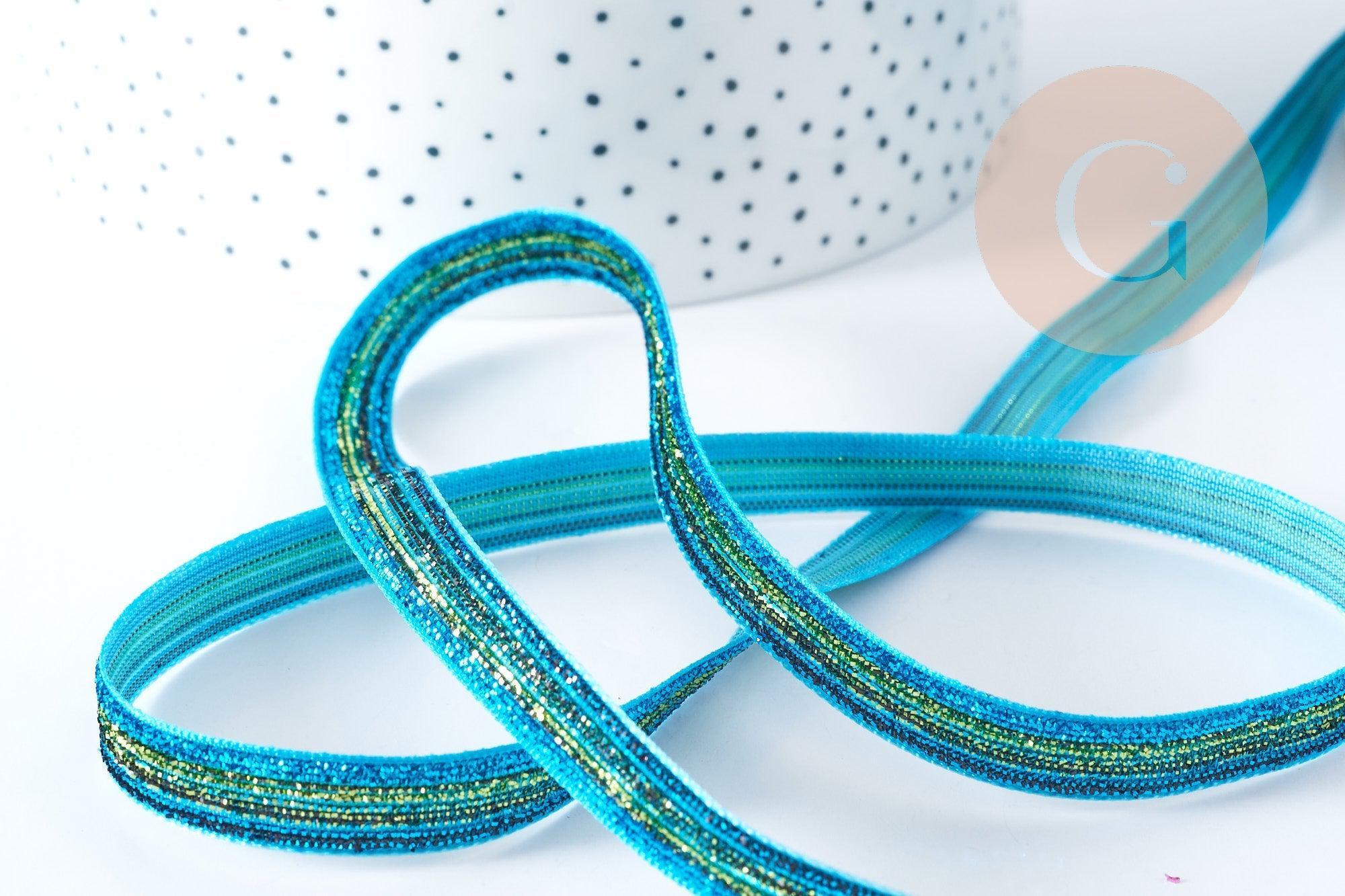 Gingerlily Perles G8907 ruban paillettes bleu 1 m 10 mm
