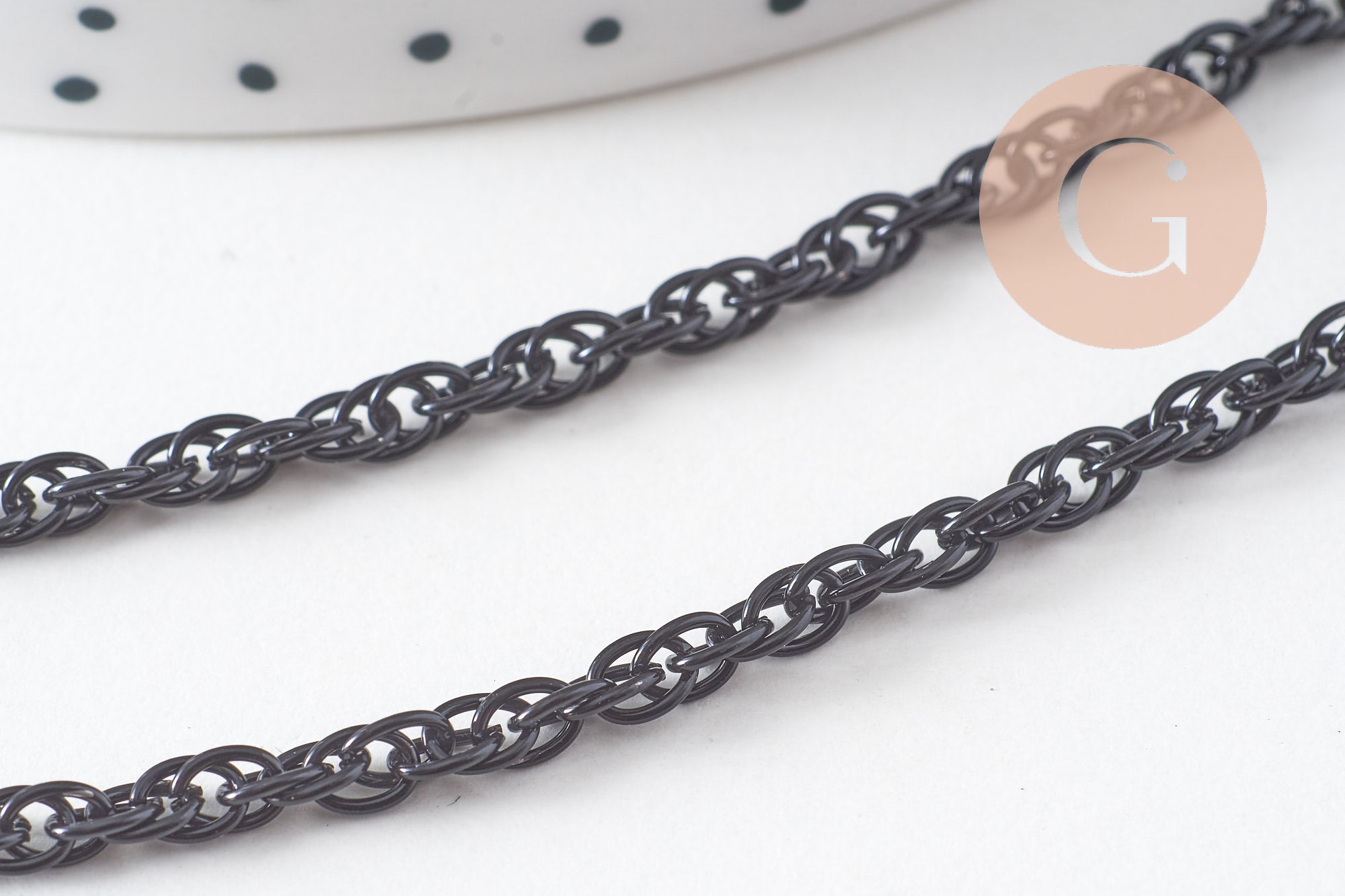 Gingerlily maille G1373 chaîne noire 2,8 mm 4 mètres