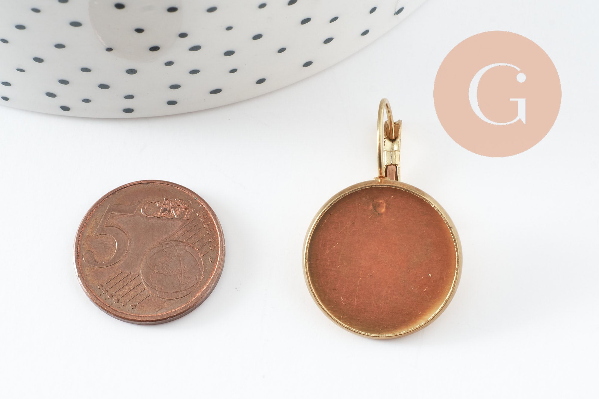 Gingerlily Supports boucles plateau laiton brut 20mm x10