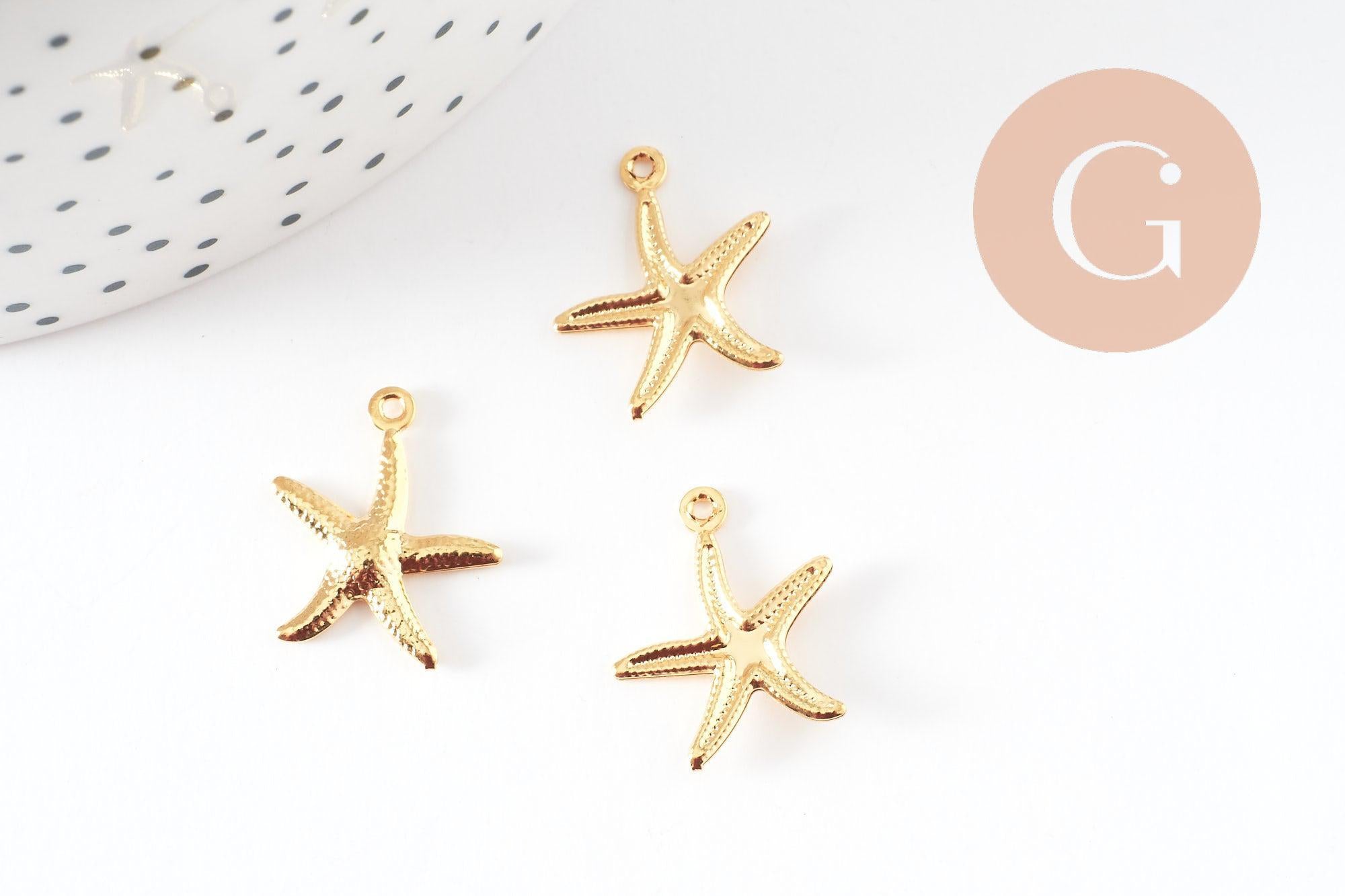 Gingerlily G9668 pendentif étoile de mer acier doré 17mm