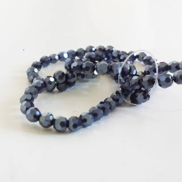 Gingerlily Perles cristal toupies G878 noir irisé 4mm x20