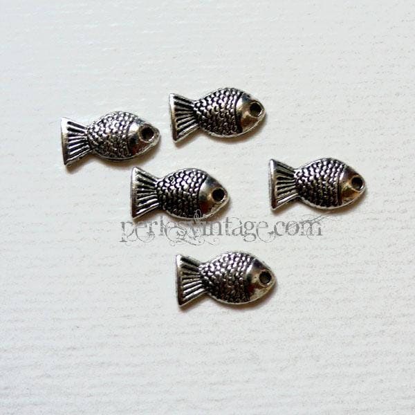 Gingerlily Pendentifs Poisson argent tibétain 18 mm lot de 2