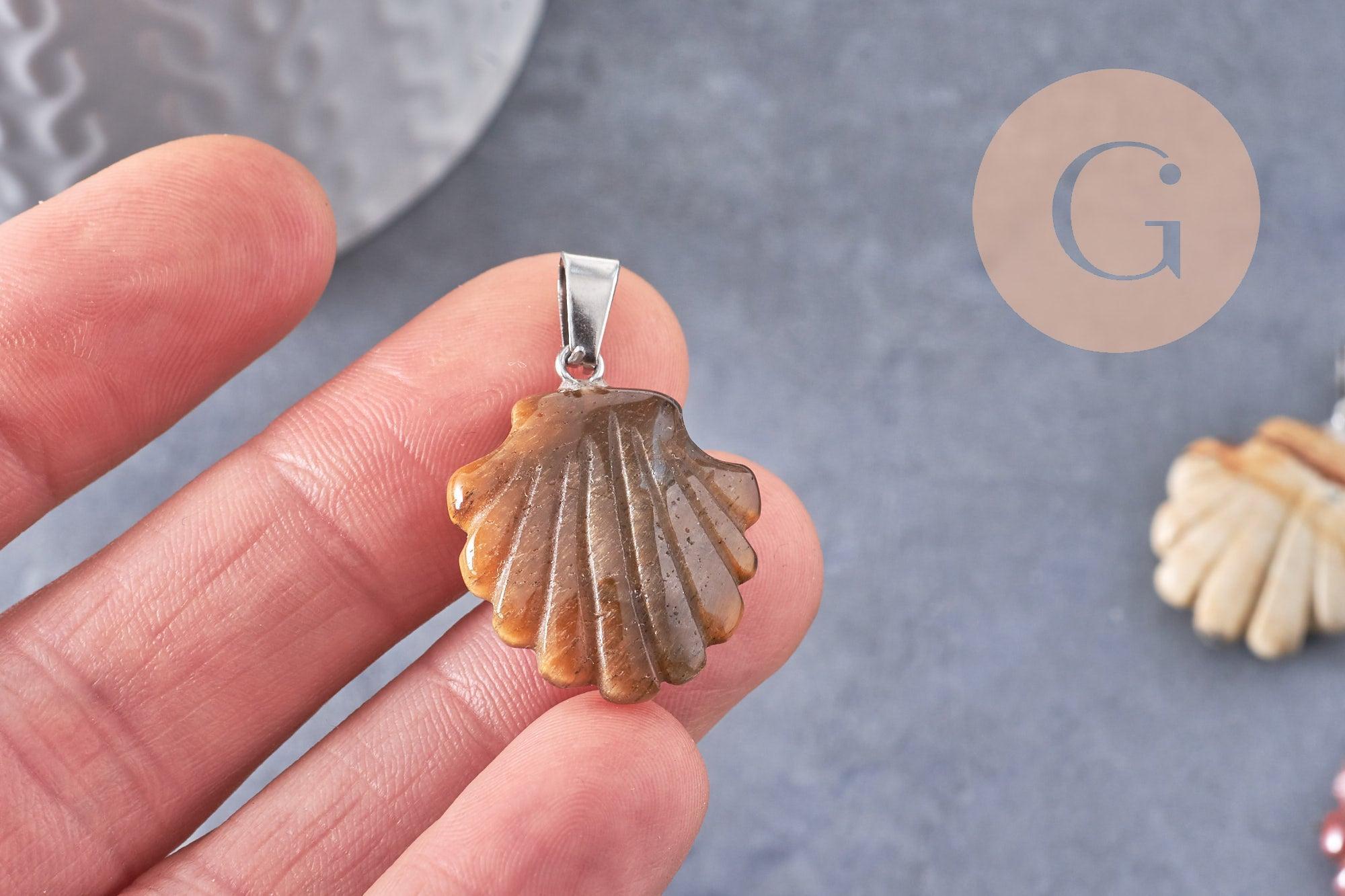Gingerlily Pendentif coquillage G10344 pendentif pierre 22-25mm