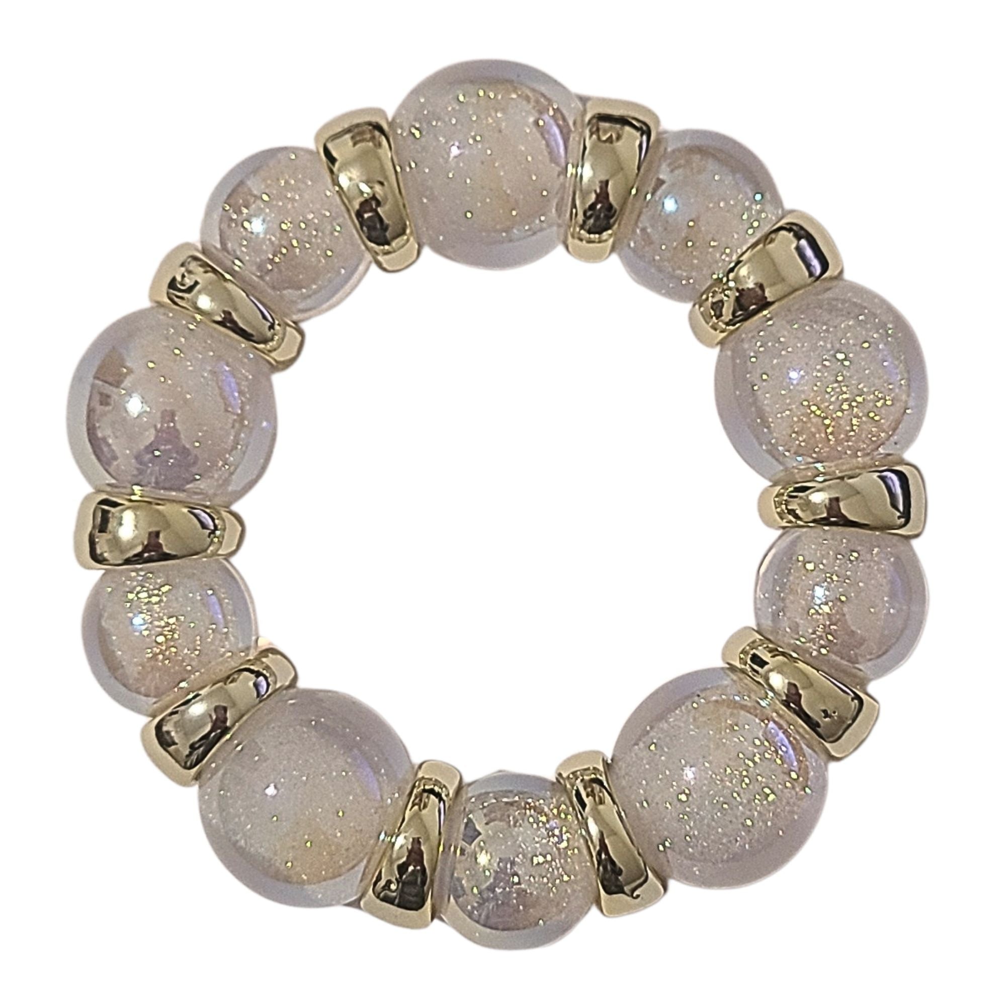 ARTSHOP 261 Boules Glitter AB Blanc 16mm x15 acrylique
