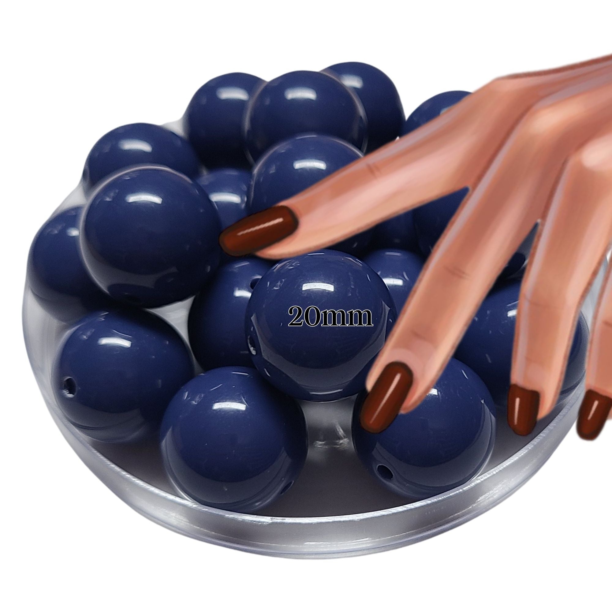 ARTSHOP Boules 20MM 39 perle bleu foncé x1 boule acrylique