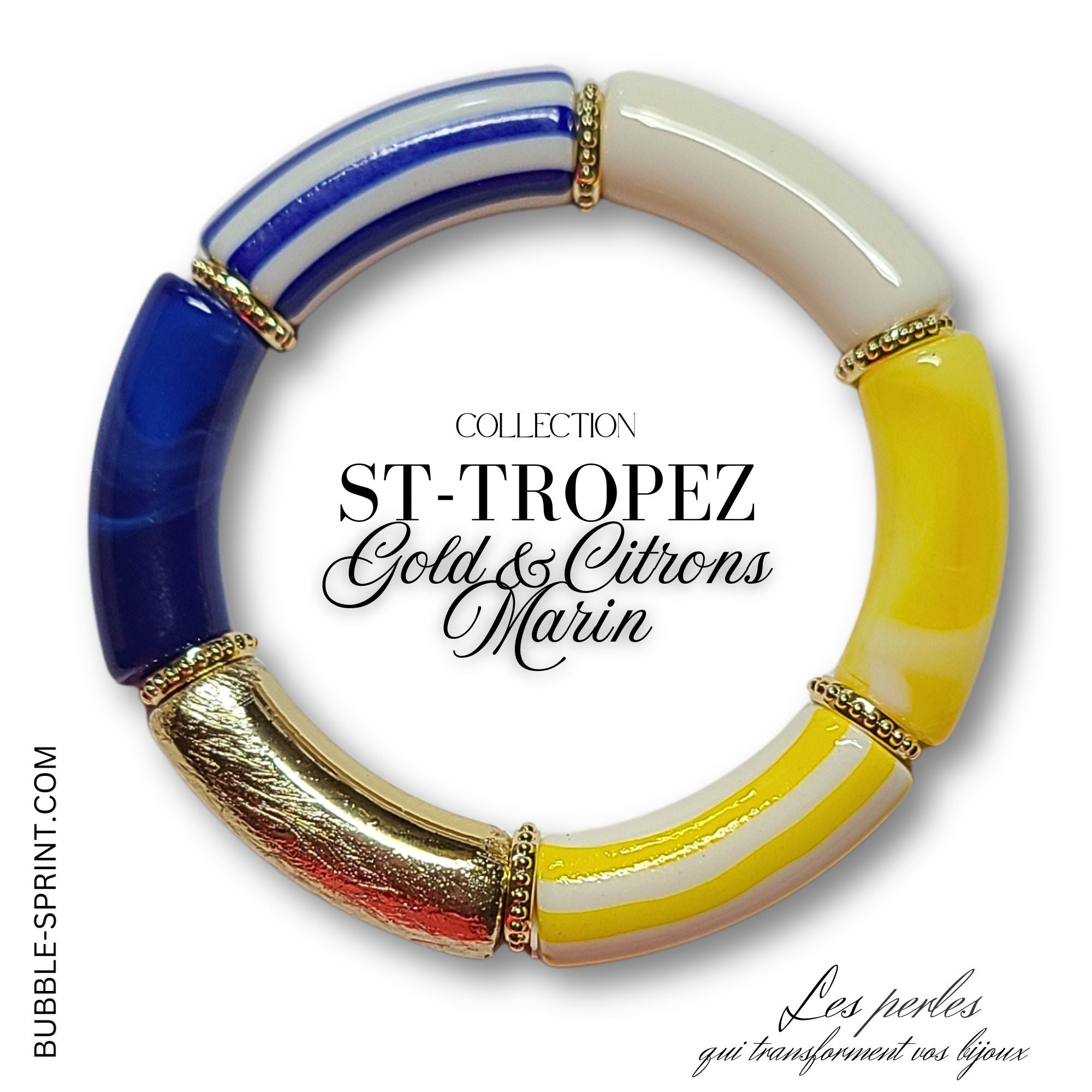 ARTSHOP St-Tropez bracelet gold citrons marin kit