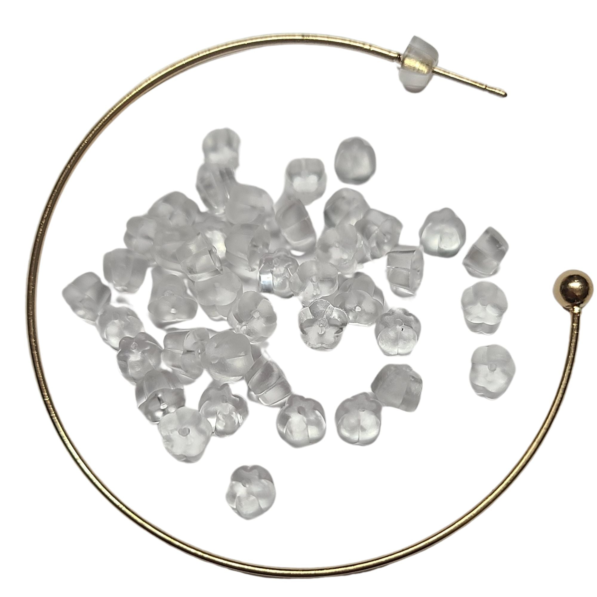 ARTSHOP Accessoires bouchons stop boucles x10 transparent fleur