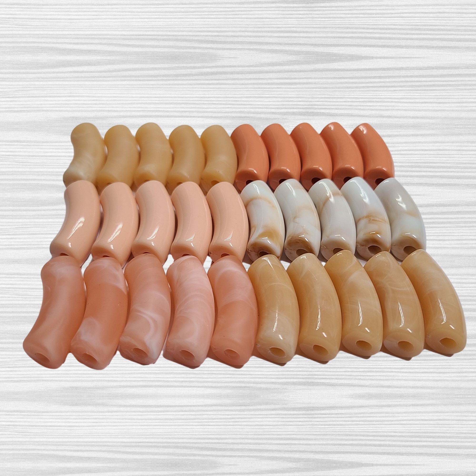 ARTSHOP Camaieux 73 Pêche Melba tubes incurvés 12MM lot 30