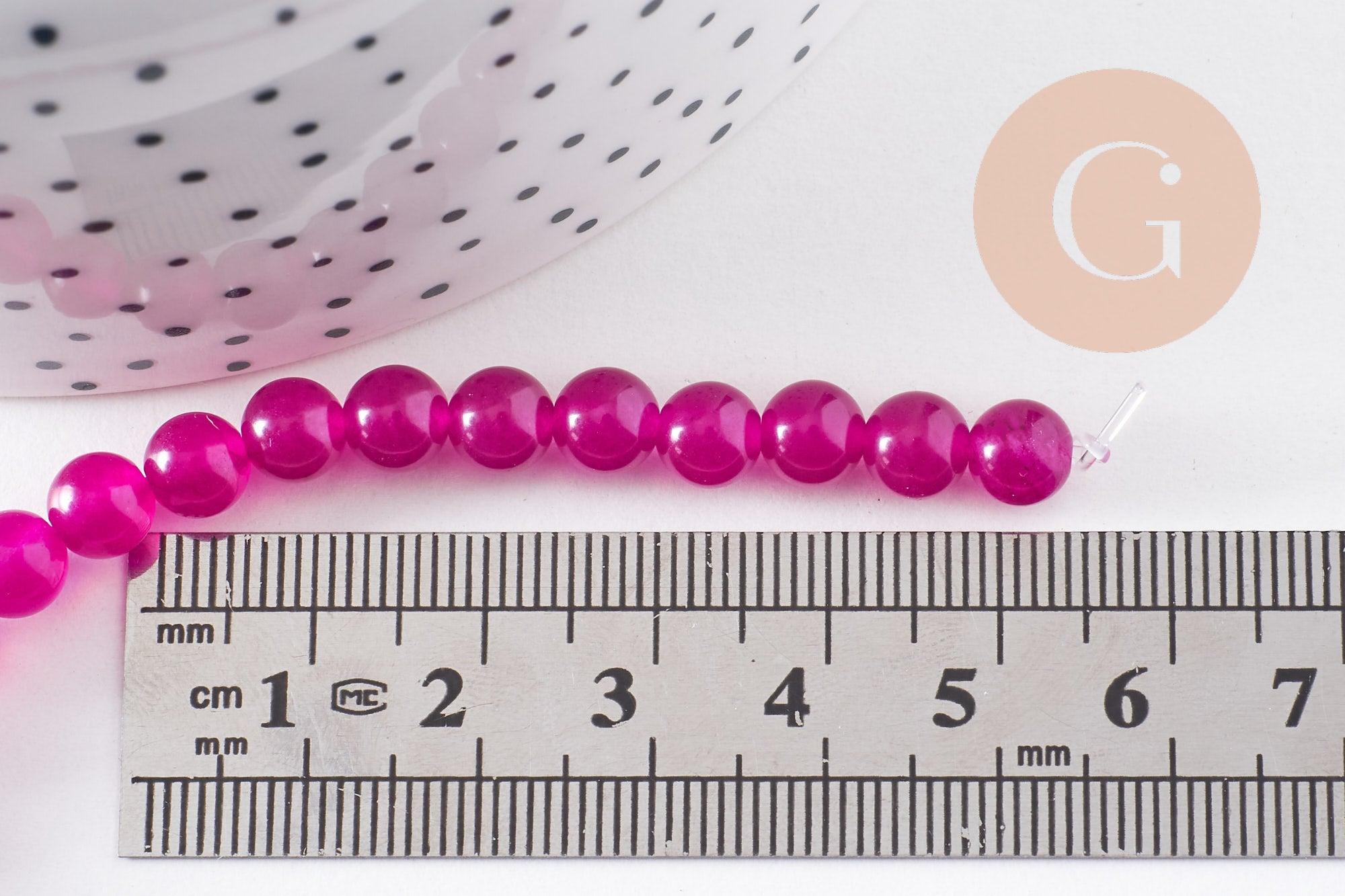 Gingerlily Perle ronde G10196 jade rose fuchsia 6mm fil 37,5cm