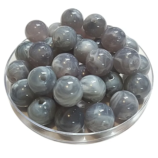 ARTSHOP Boules 16MM 260 perles gris fumé marbré x15