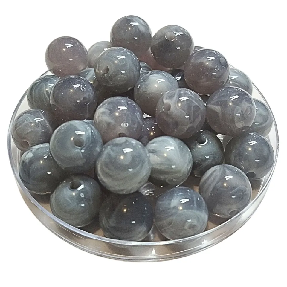 ARTSHOP Boules 16MM 260 perles gris fumé marbré x15