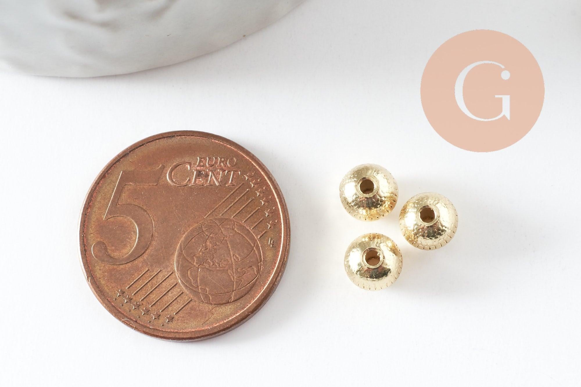 Gingerlily Perles zamac G9543 doré strié rondes 5mm x20