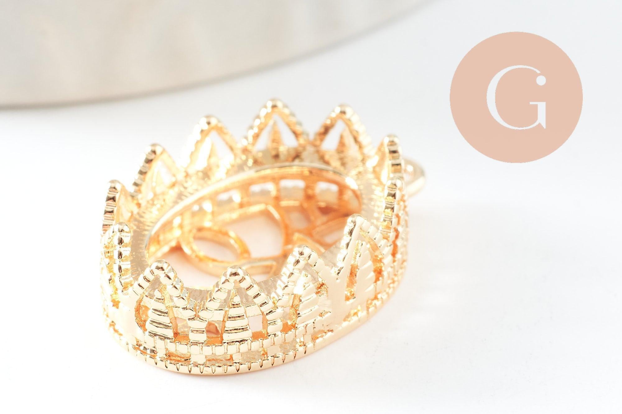 Gingerlily Pendentifs DIY G10047 support ovale doré 18x13mm x2