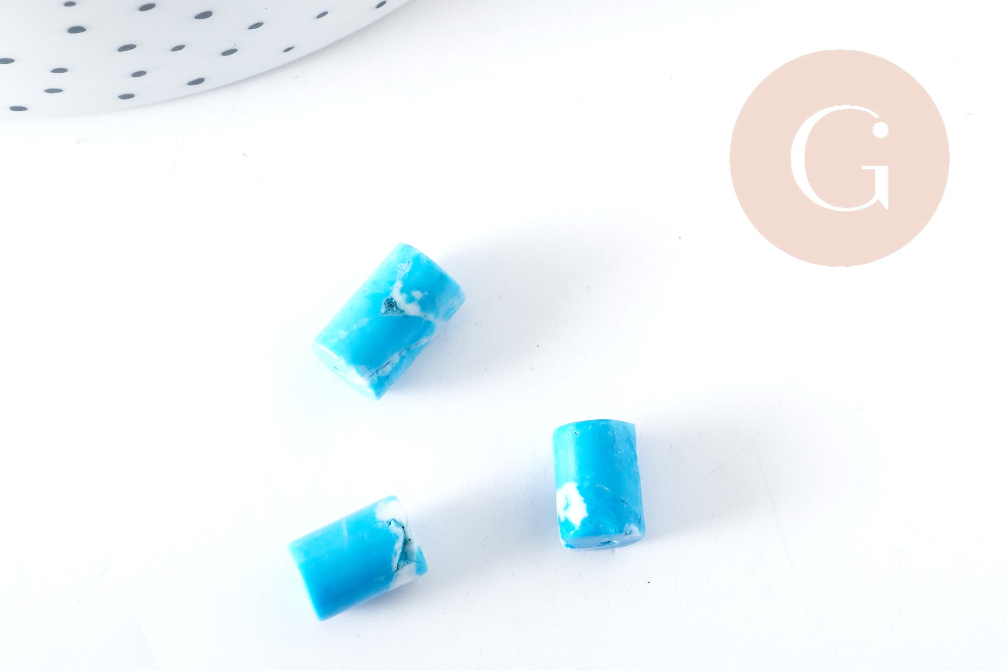 Gingerlily Howlite perles tube turquoise 10x7mm x5