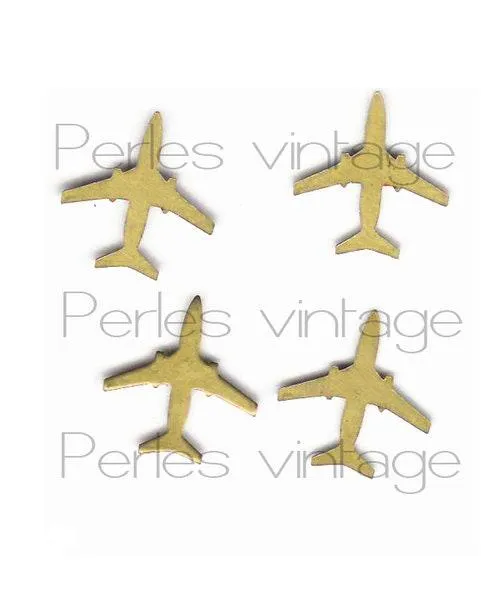 Gingerlily breloque avion laiton brut sans anneau création