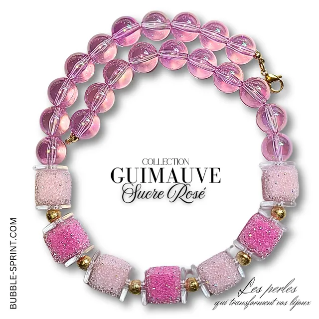 ARTSHOP Guimauve Sucre Rosé kit collier 50 cm acrylique