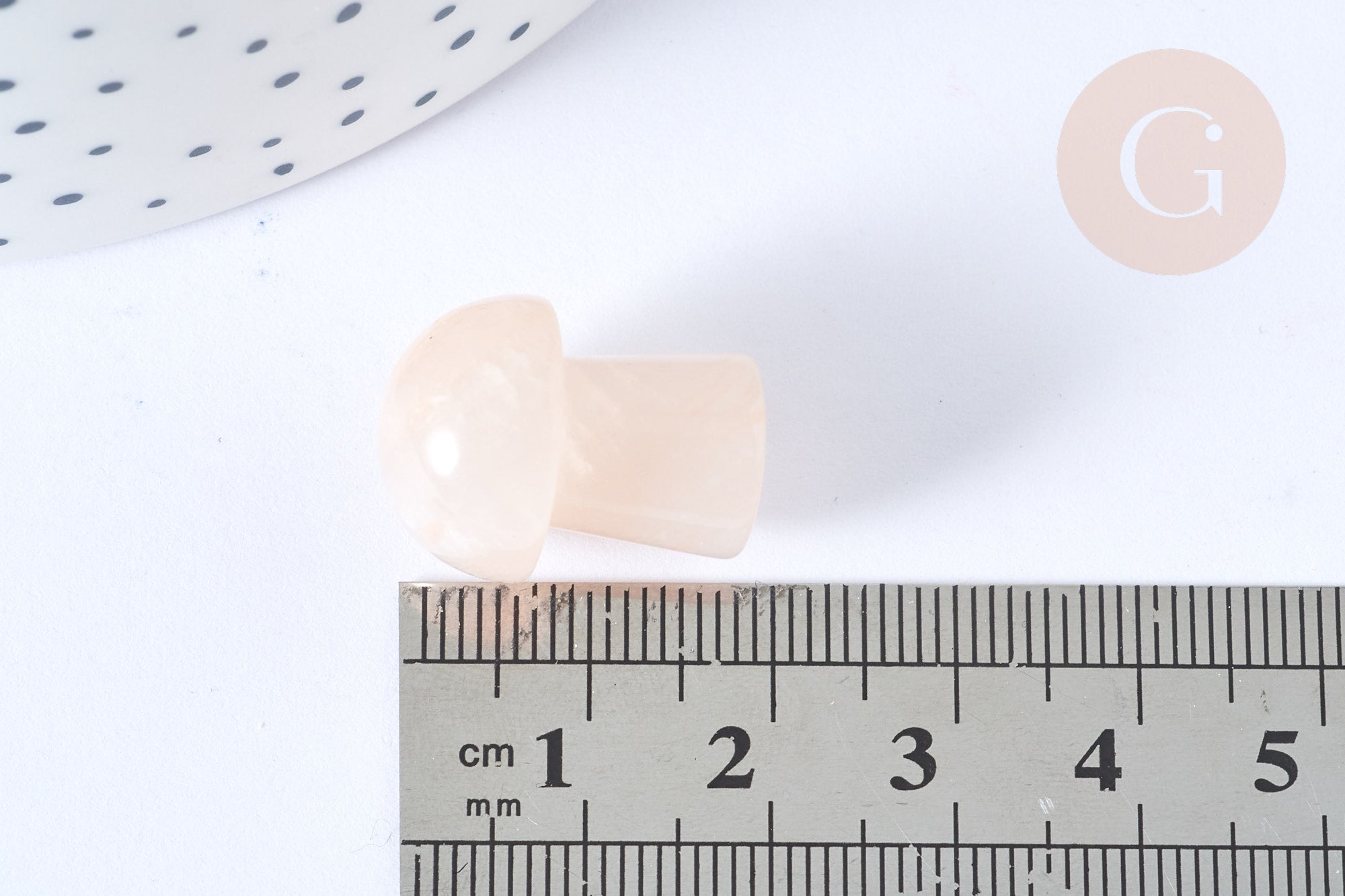 Gingerlily Aventurine rose pierre champignon 20mm x1