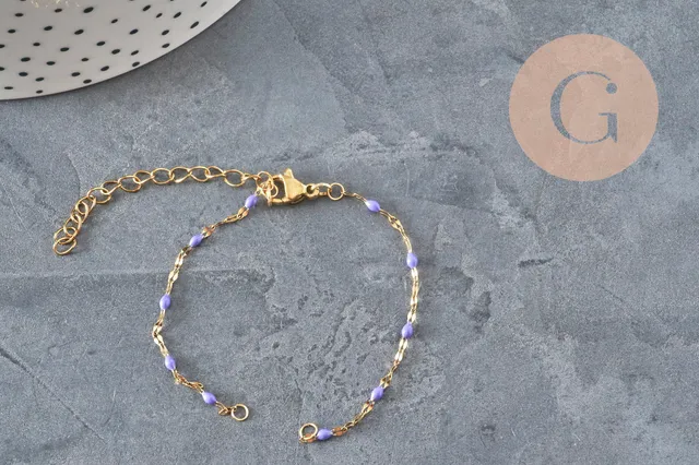 Gingerlily G11364 base bracelet chaîne violette doré 14,3cm