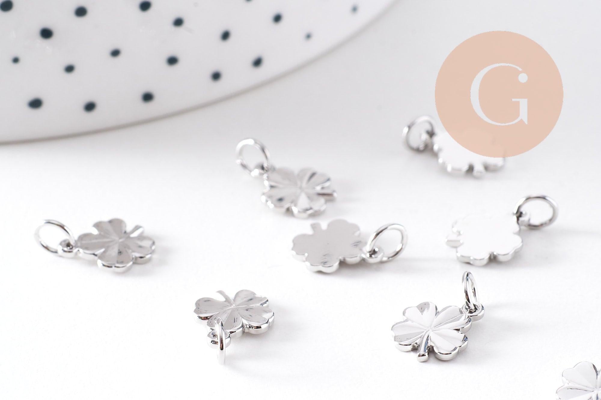 Gingerlily Pendentifs G10516 pendentif trèfle platine 11 mm x2