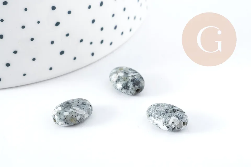 Gingerlily Perles pierre DIY G8279 perle ovale Yooperlite x5