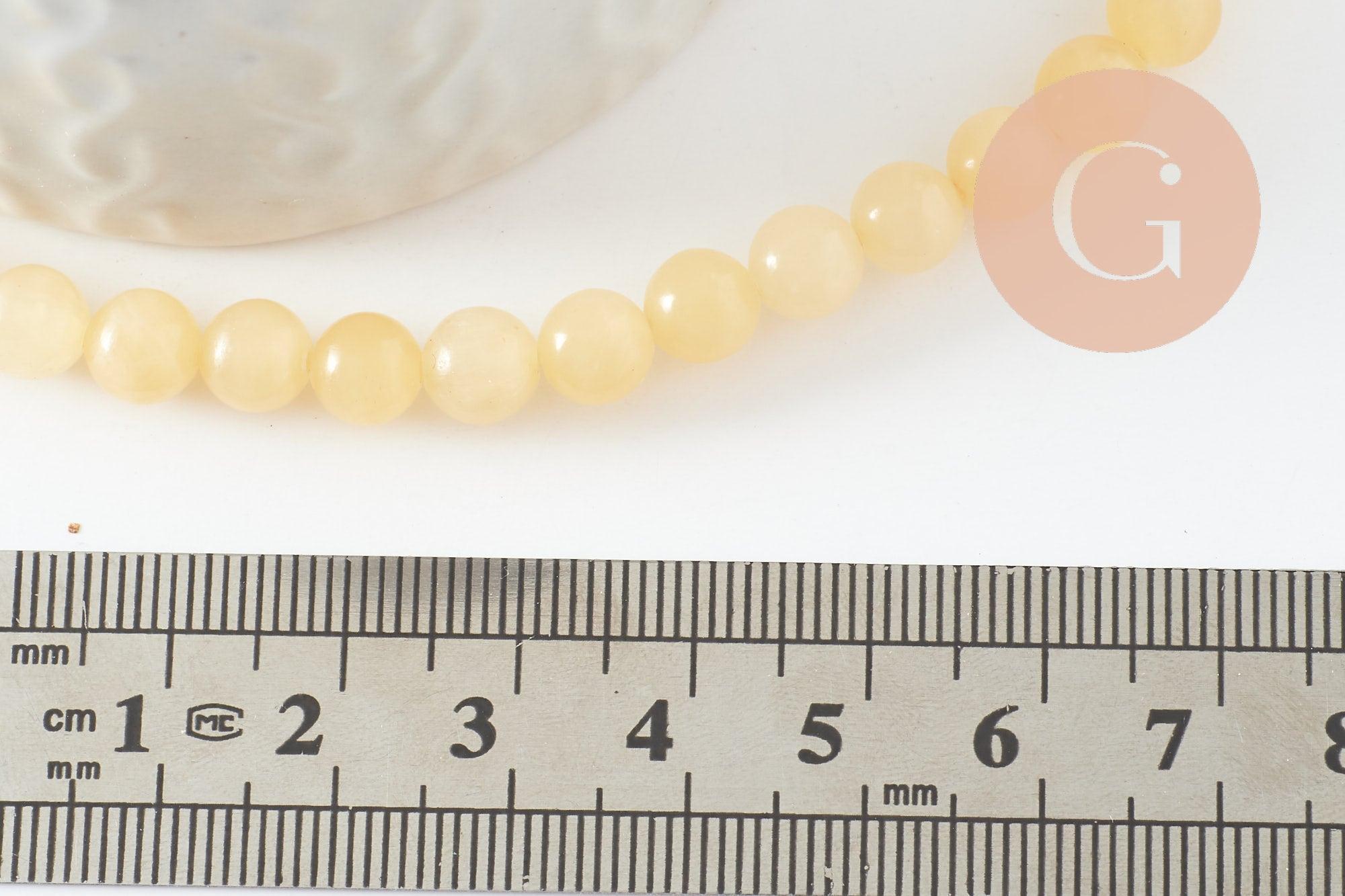 Gingerlily jade G2085 perles rondes jaune clair 6mm fil 19cm