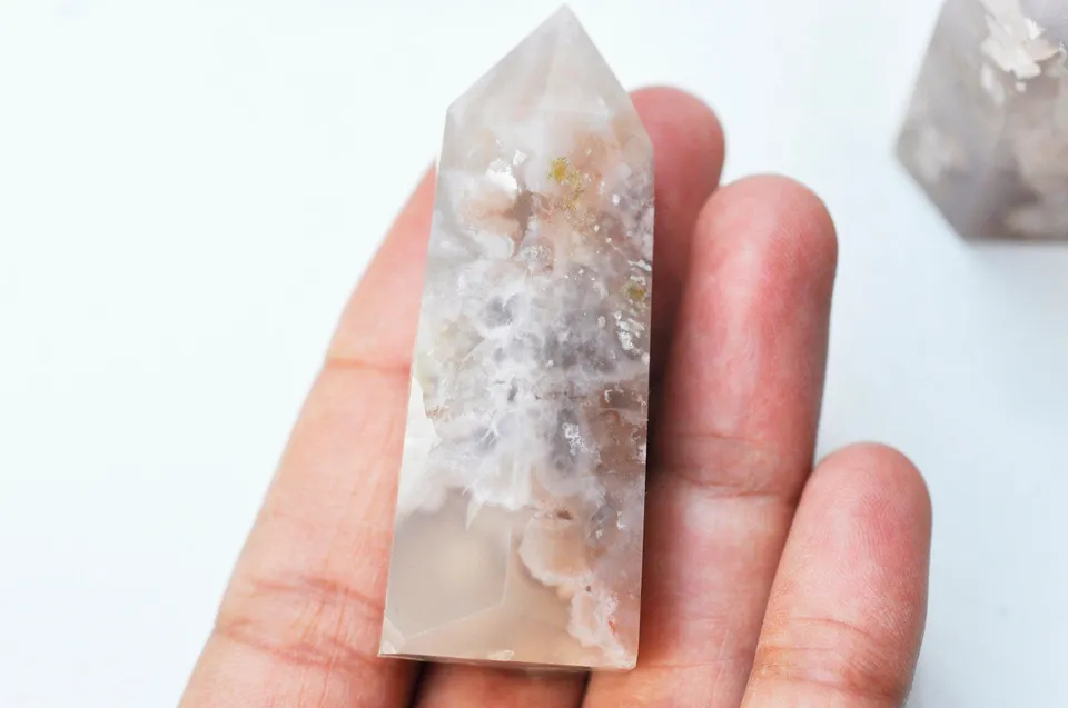 Gingerlily Perles G4866 pointe agate fleur naturelle la pièce