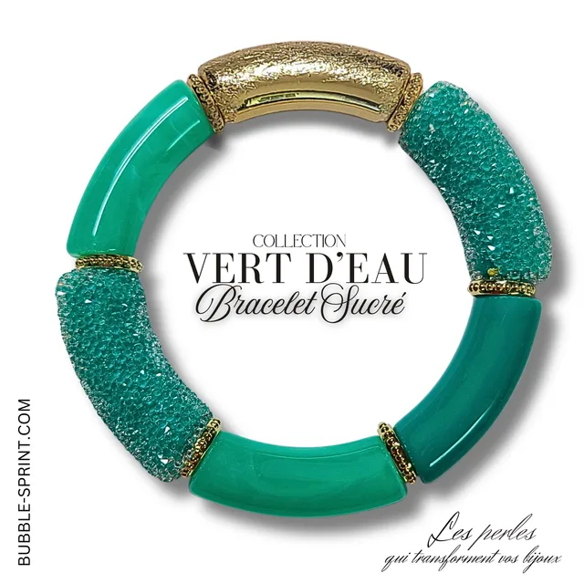 ARTSHOP SUCRE bracelet vert d'eau kit à faire soi-même
